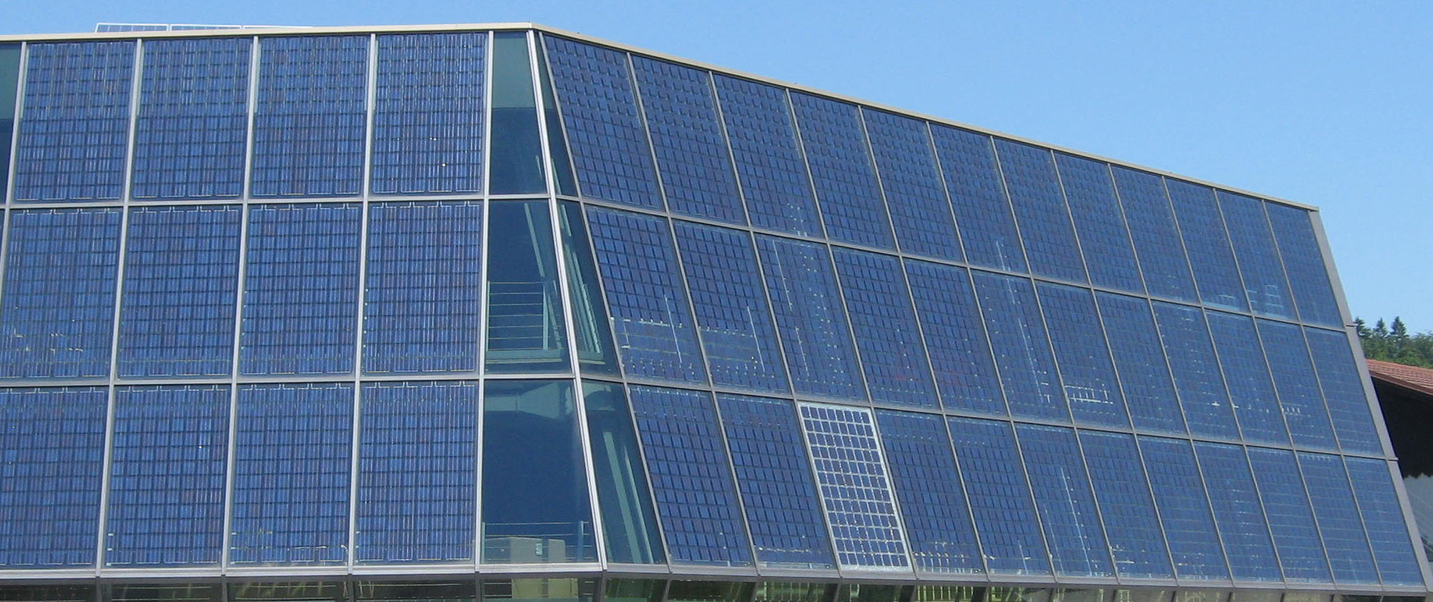 solar panels on a building